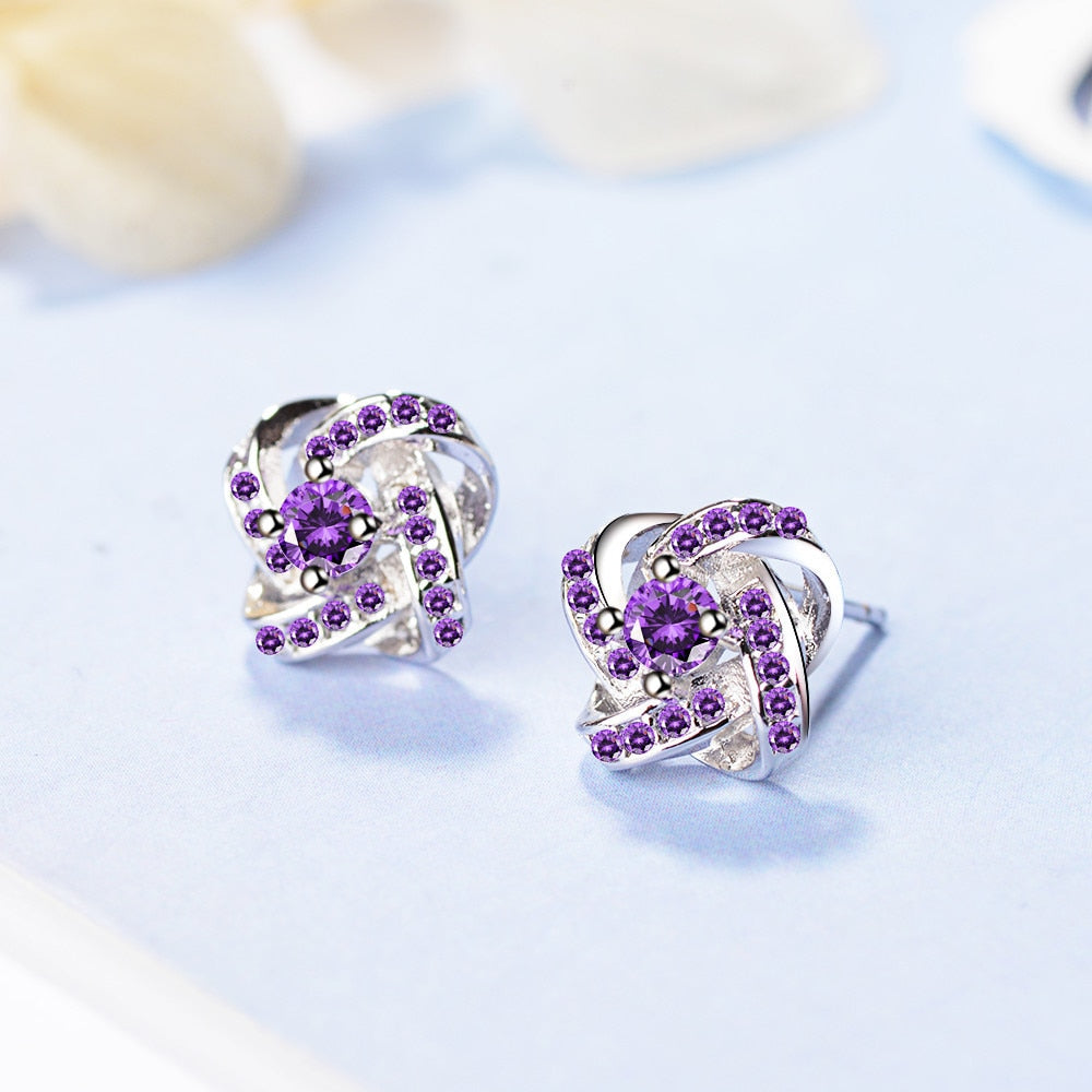 EVERLOVE: "Heart Knot" Sterling Silver Earrings