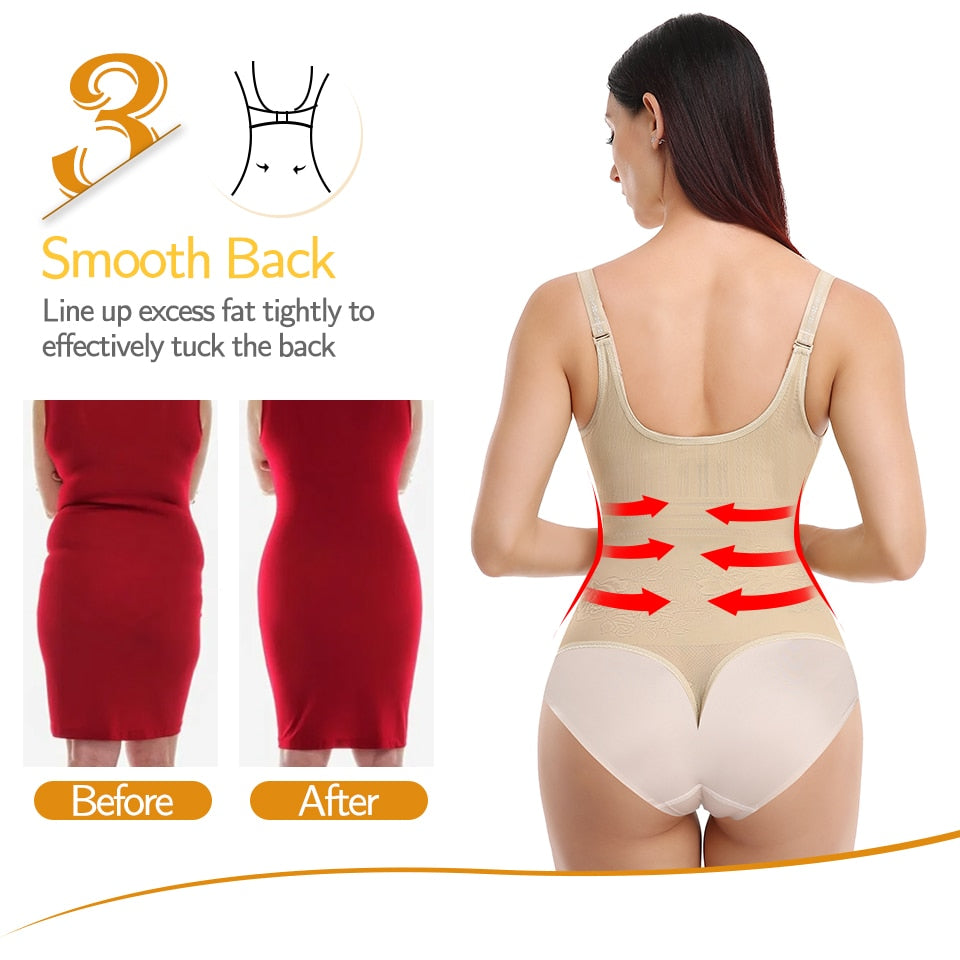 SCULTPING WAIST SLIMMING OPEN BUST THONG BODYSUIT