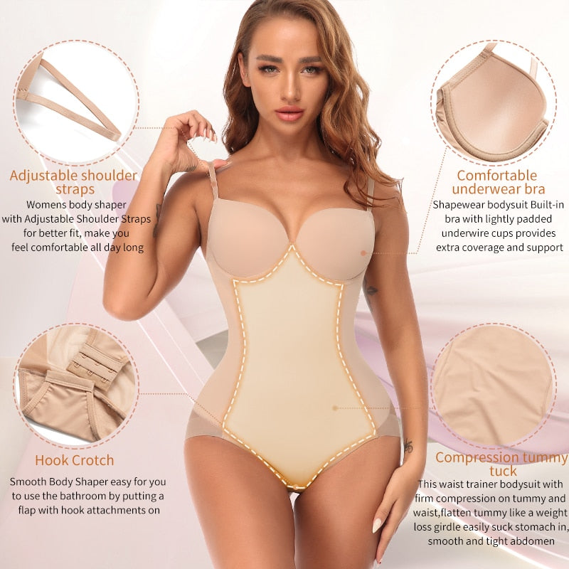 SCULTPING FULL BODY CONTOURING BODYSUIT  W.  TUMMY CONTROL,  PUSH UP BRA, &  BUTT LIFT